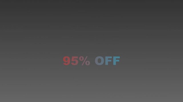Bold digital ninety five percent off sale discount text effect