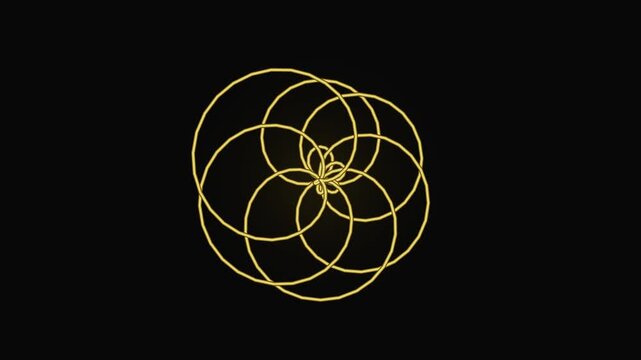 Golden Abstract Geometric Spirograph Pattern Motion Animation