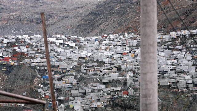 Dense Corrugated Metal Housing in La Rinconada Mining Town