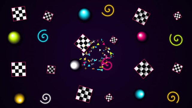 Memphis Pattern 90s Pop Geometry MTV Style Audio Reactive