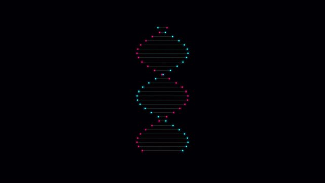 Modern dna double helix strand illustration on dark background