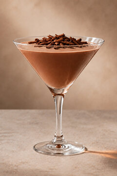 Creamy Chocolate Martini Cocktail with Chocolate Shavings