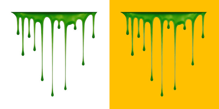 Green slime drips pattern flow effect design element transparent png