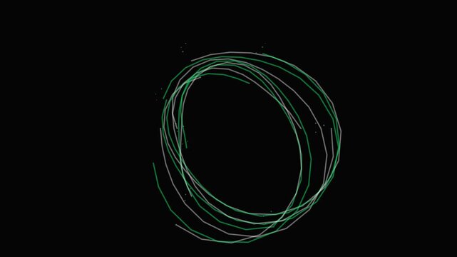 Abstract Neon Scribble Animation Loop on Dark Background
