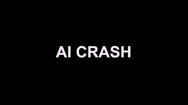 Modern purple neon text saying ai crash on dark background