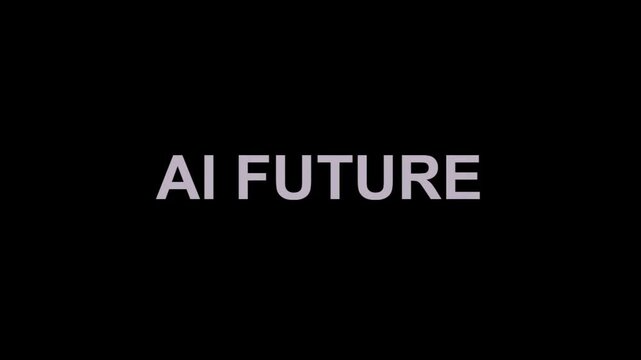Modern ai future text design with purple neon glow on dark background