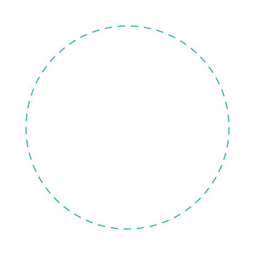 A simple green dashed circle outline shape icon