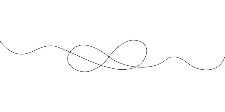 Continuous single line drawing of an infinity symbol shape with a smooth wavy stroke