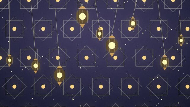 Geometric Glowing Dots Connected by Hexagonal Grid Network on Dark Background