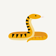 Fototapeta premium Snake, modern flat 2D illustration with clean simple shapes, isolated on a white background.