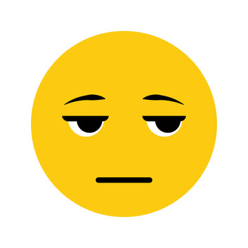 Unamused yellow smiley face emoji with flat expression