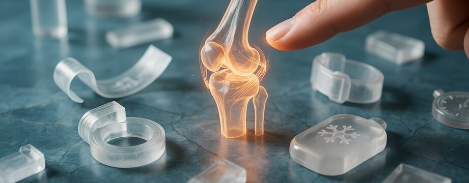 Joint rehabilitation and orthopedic research concept, specialist analyzing knee anatomy and ligament health, medical visualization, sports medicine diagnostics, joint recovery
