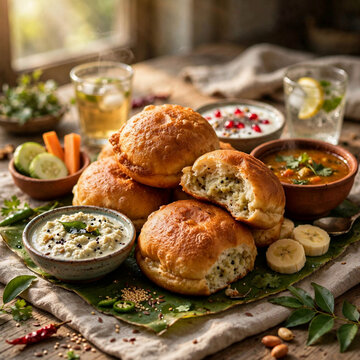 Delicious south Indian food Mangalore buns healthy breakfast