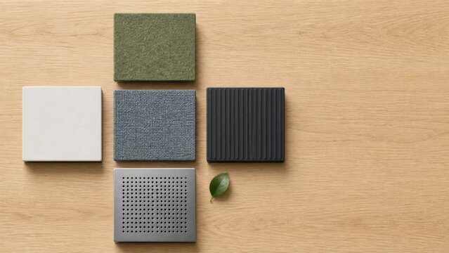 Five terminal comfort samples compare acoustic felt hygienic solid