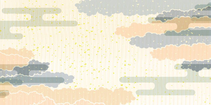 Traditional Japanese Style Cloud Pattern Background Illustration
