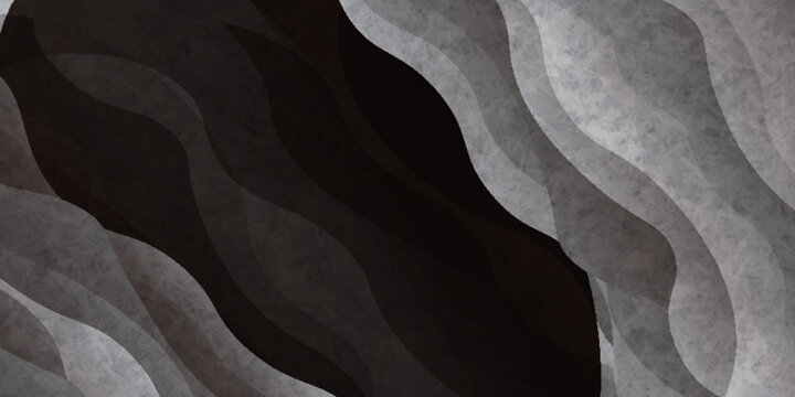 Abstract Monochrome Wavy Layers Textured Background Design