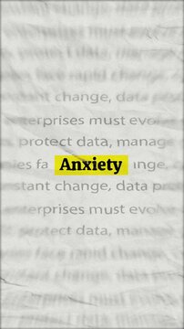 Anxiety - Text News Headline Effect Match Cut