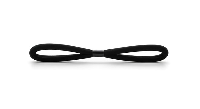 a pair of black rubber bands on white background