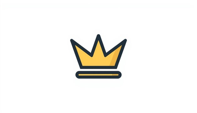 A simple yellow crown icon on a white background symbolizing royalty