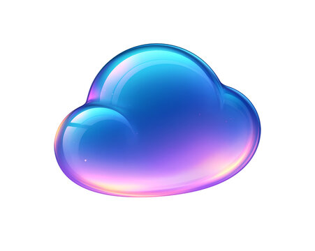 Abstract, iridescent cloud icon with smooth edges