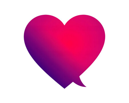 Colorful heart icon merging speech design for modern love or connection messages