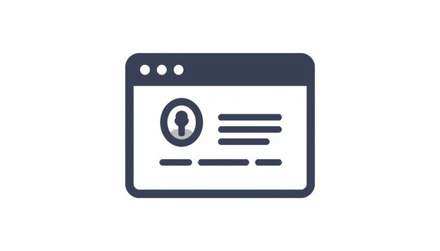 A simple icon of a user profile on a computer screen