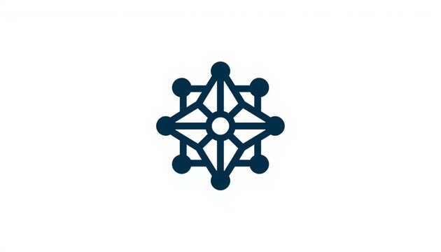 A modern logo design featuring a geometric shape on a white background