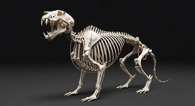 skeleton of a horse in the dark