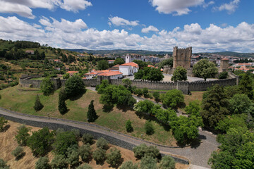 Fototapeta premium Castelo de Lamego Medieval Castle and Walls Above Portuguese City