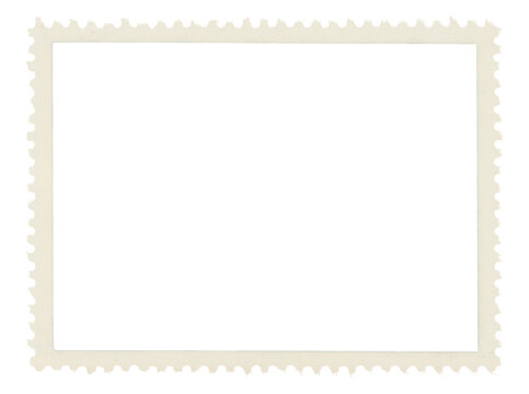 Postage stamp frame with transparent design space and background