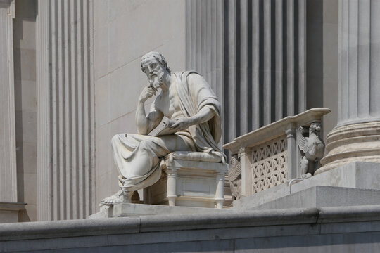 Herodotus statue at the Austrian Parliament in Vienna, Austria.