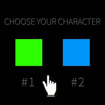 choose character selection animation, on green screen ui chroma key.
