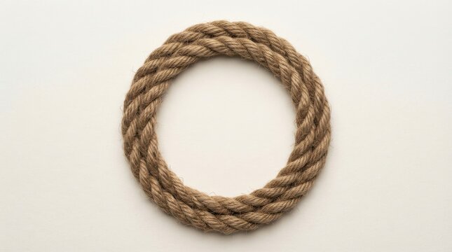 Coiled brown rope circle