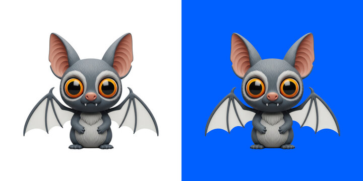 Cute Little Cartoon Bat Character Design With Big Eyes Split Screen Design transparent png