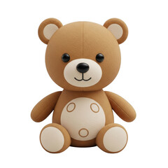 Fototapeta premium Cute brown teddy bear toy sitting for children isolated on transparent background