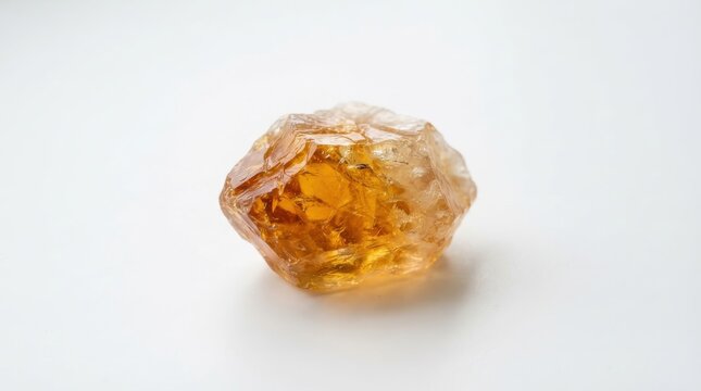 Raw citrine gemstone crystal with amber and yellow tones