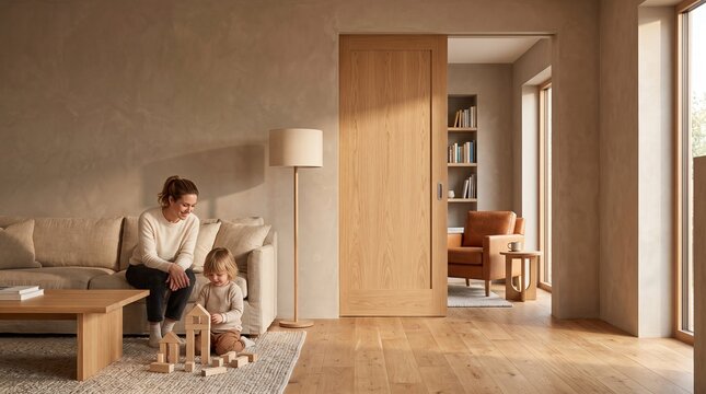 Pocket door opens a flexible family living area