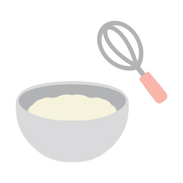 ボールと泡立て器のイラスト