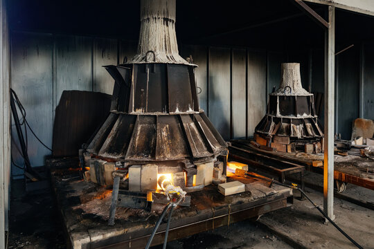 Bell Foundry. Furnace for casting of bronze bells