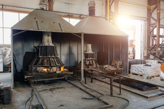Bell Foundry. Furnace for casting of bronze bells