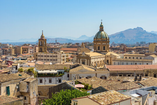 Casa Professa dome rises above Palermo rooftops in Sicily