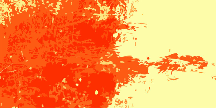 Abstract Orange Splatter A vibrant abstract composition featuring bold, energetic splatters of orange and red hues across a soft yellow background.
