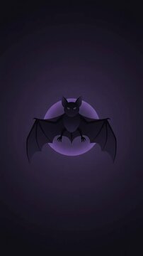 Minimalist halloween flying bat motion graphic animation, ai generated