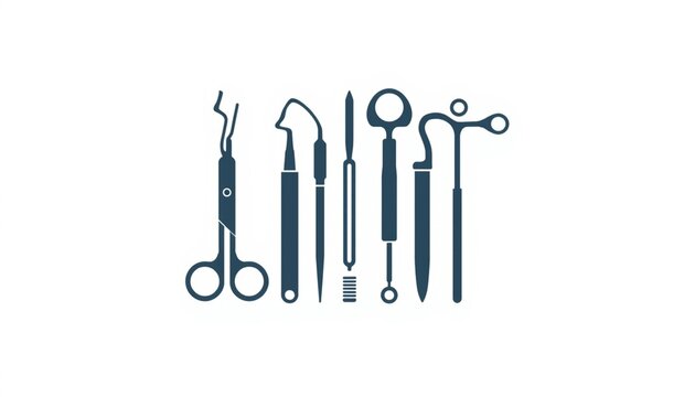 A collection of various medical tools and instruments on a white background