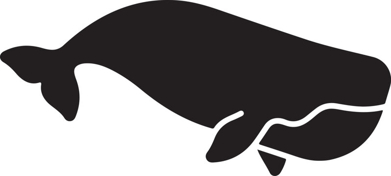 Black whale silhouette graphic icon vector design element with blue whale sperm whale t shirt