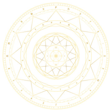 Magic circle with runic symbols
