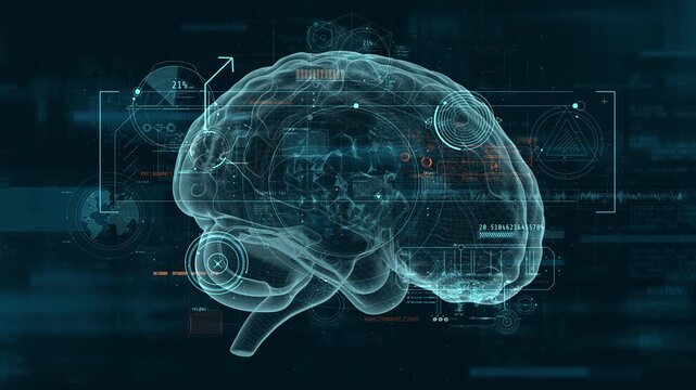 Artificial intelligence brain analyzing medical data information