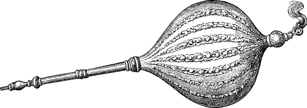 Antique engraving of alembic distillation vessel isolated on white background for apothecary label background and vintage chemistry design and decor