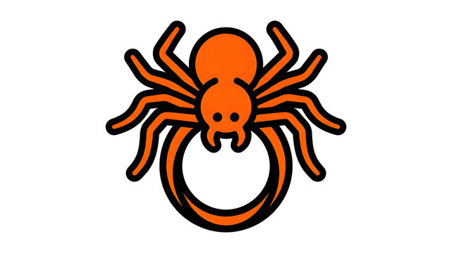 Orange Halloween Spider Toy Ring Vector Icon on White Background