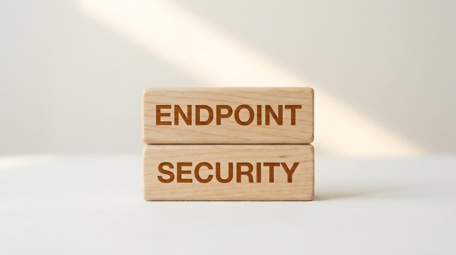 Endpoint Security Wooden Blocks Minimalist Still Life Concept for Cybersecurity Protection Business Website Banner Image